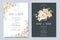 Beautiful watercolor invitation card with flower wreath