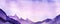 Beautiful watercolor landscape of blurry layers of forested hills and rocky mountains against background of gentle lilac