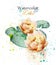 Beautiful watercolor lotus flower Vector. Delicate floral decor