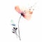 Beautiful Watercolor Painted Flower Cutout on white background Generative AI