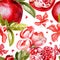 Beautiful watercolor pattern with fruits and