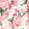 Beautiful watercolor pattern with roses, peony and magnolia flowers