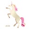 Beautiful watercolor unicorns set in pink and purple colors. Vector illustration.