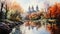 Beautiful watercolors of London city parks