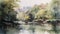 Beautiful watercolors of London city parks