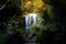 Beautiful waterfall with amazing light in Les planes d\\\'Hostoles named Gorg del murris or Cogolls