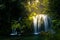 Beautiful waterfall with amazing light in Les planes d\\\'Hostoles named Gorg del murris or Cogolls