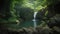 Beautiful waterfall in deep forest at Huay Mae Kamin National Park, Thailand