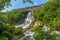 Beautiful waterfall flushing down a mountainside in Norway