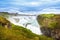 Beautiful waterfall Gullfoss, famous landmark in Iceland