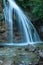 Beautiful waterfall Jur-Jur in the Crimea in the evening.