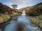 Beautiful waterfall on the moorland in yorkshire