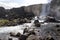 Beautiful waterfall Oxararfoss in Golden Circle, Iceland