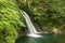 Beautiful waterfall in a rainforest, Guadeloupe, Caribbean Islands, France