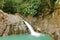 Beautiful waterfall in a rainforest. Saut d\'Acomat, Guadeloupe, Caribbean Islands