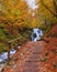 Beautiful Waterfall Shipot in the autumn forest