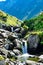 Beautiful waterfall,Transfagarasan mountain road, Romanian Carpathians