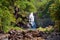 Beautiful waterfall in Waimea Valley on Oahu