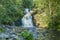 Beautiful waterfall Yukankoski in the Karelian forest.