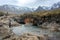 Beautiful waterfalls Fairy Pools under the snowy mountains
