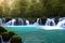 Beautiful waterfalls in the forest. AI generated