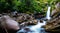 Beautiful waterfalls in the green nature, Wainui Falls, Abel Tasman, New Zealand