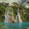 beautiful waterfalls,old mines & x28;minas viejas & x29;, san luis potosi mexico. sunset peace concept