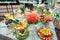 Beautiful watermelon carving on the table on wedding candybar