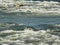 Beautiful waves of the Sava river