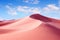 Beautiful wavy colorful sand dunes background, desert landscape under the beautiful sky, Adventure in dream land concept
