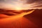 Beautiful wavy colorful sand dunes background, desert landscape under the beautiful sky, Adventure in dream land concept