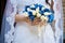 Beautiful wedding bouquet in bride\'s hand. Soft focus.