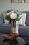 Beautiful Wedding Bouquet of Soft Pink Flower in a Cowboy Boot