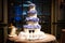 Beautiful wedding cake at a wedding reception