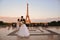 Beautiful wedding couple in Paris