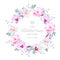 Beautiful wedding floral vector design round frame