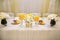 A beautiful wedding table decoration with stylized lemon