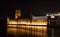 Beautiful  Westminster Abbey gothic church at night in London, England