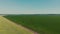 Beautiful wheat field green aerial view