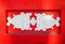 Beautiful white architectural relief pattern on red background