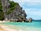 Beautiful white beach at Black Island , Coron, Palawan