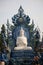 The beautiful white Bodhisattva statue named Wat Rong Suey Sib or Blue Temple in Chiang Rai p