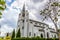 Beautiful white church in the midst of the valley and nature at Pak Chong Nakhon Ratchacima