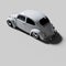 Beautiful White Classic Custom Volkswagen Beetle Bug, Kafer Car Isolated on Neutral Background.