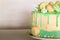 Beautiful white and green stylish cake