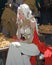 a beautiful white haired medieval princess is sitting bored at the table, epic anime concept art illustration, ai generated image