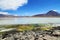 Beautiful white lake in Bolivia desert