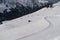 Beautiful white landscape, high mountains Swiss Alps, wide alpine winter road cleared, large snowdrifts on the side, Healthy