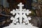Beautiful white marble carved cross in the orthodox church