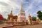 Beautiful white pagoda at Wat Phrathat Renu Nakhon, Nakhon Phanom